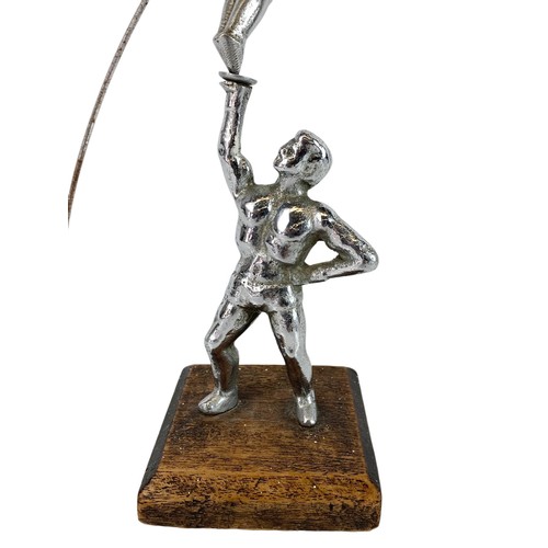 323b - Vintage balancing ornament depicting acrobats. 31 x 27cm