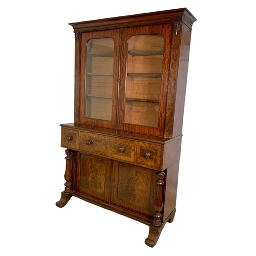 939 - Large early Victorian mahogany secretaire bookcase. Circa 1840. 134 x 60 x 217cm