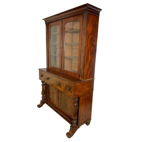 939 - Large early Victorian mahogany secretaire bookcase. Circa 1840. 134 x 60 x 217cm