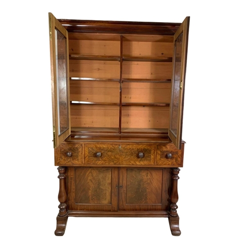 939 - Large early Victorian mahogany secretaire bookcase. Circa 1840. 134 x 60 x 217cm