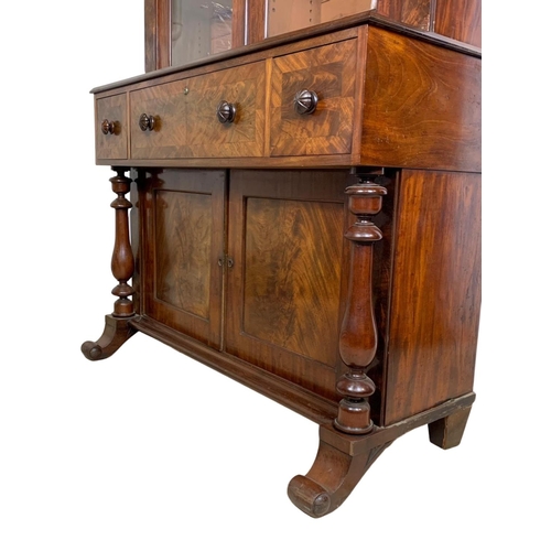 939 - Large early Victorian mahogany secretaire bookcase. Circa 1840. 134 x 60 x 217cm