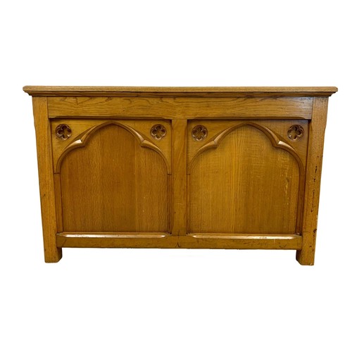 997 - A large early 20th century oak church altar table in the Neo Gothic style. Circa 1920. 137 x 75 x 84... 