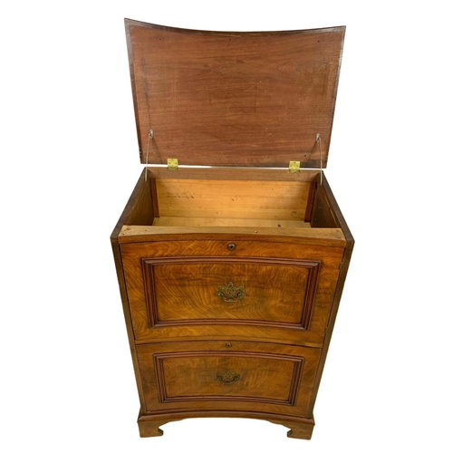 1000 - A vintage mahogany Georgian style bowfront stereo cocktail cabinet. Made with 19th century parts. 69... 