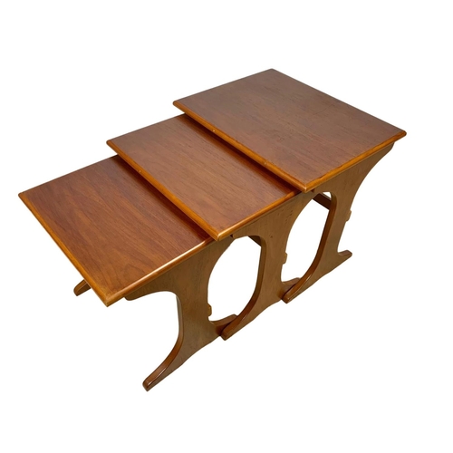 979 - A Scandinavian design teak nest of 3 tables. Mid century. Circa 1970.