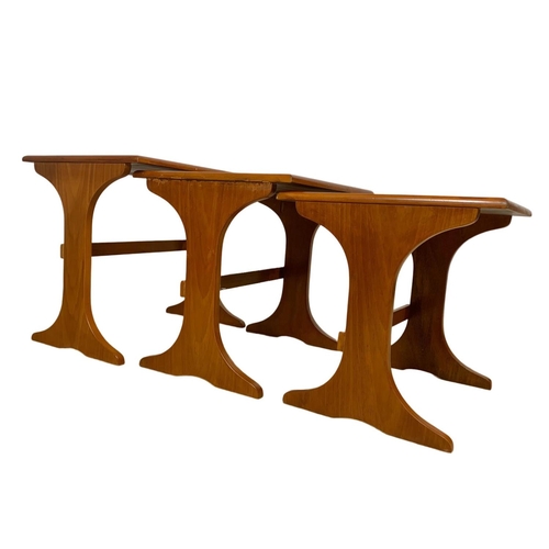 979 - A Scandinavian design teak nest of 3 tables. Mid century. Circa 1970.