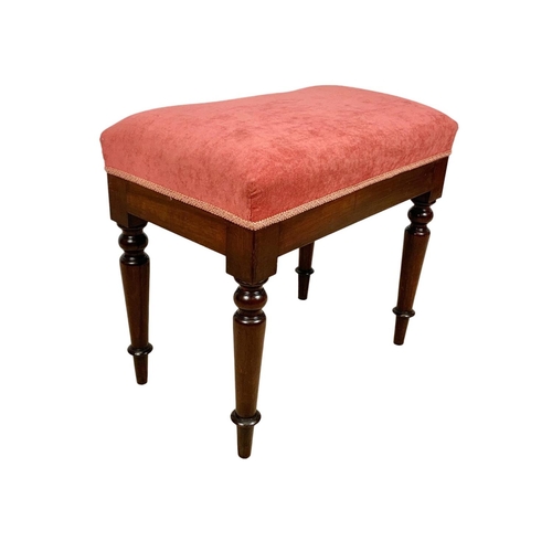 1036 - Victorian mahogany stool. 52 x 32 x 48cm