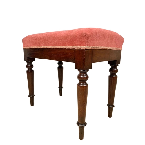 1036 - Victorian mahogany stool. 52 x 32 x 48cm