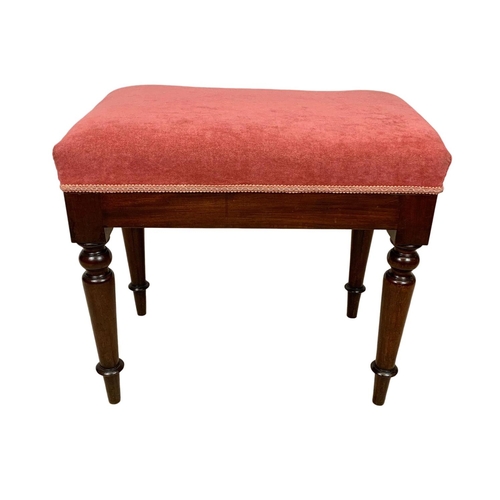 1036 - Victorian mahogany stool. 52 x 32 x 48cm