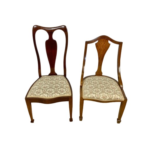 934 - 2 small Edwardian inlaid mahogany nursing chairs