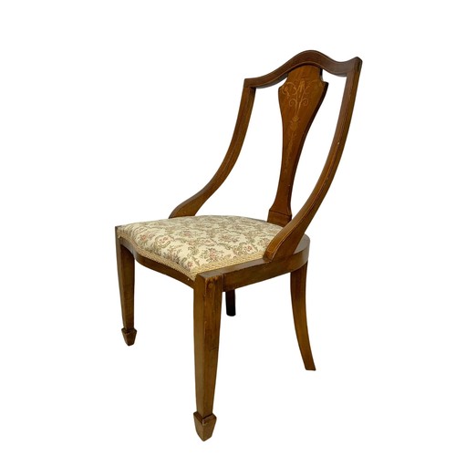 934 - 2 small Edwardian inlaid mahogany nursing chairs