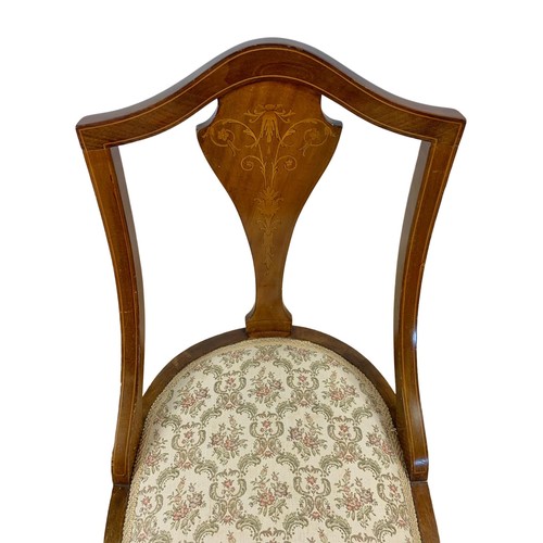 934 - 2 small Edwardian inlaid mahogany nursing chairs