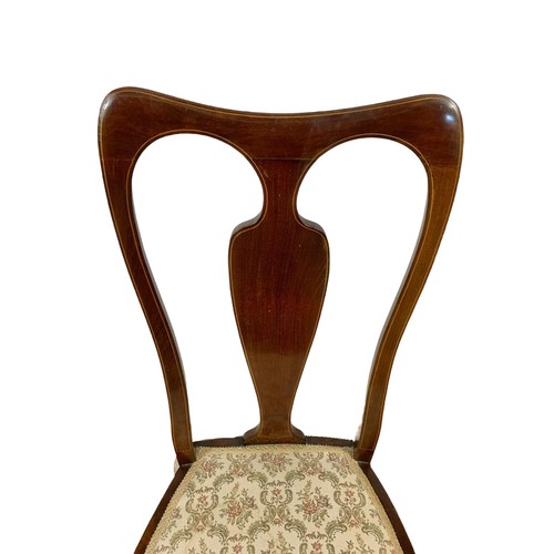 934 - 2 small Edwardian inlaid mahogany nursing chairs