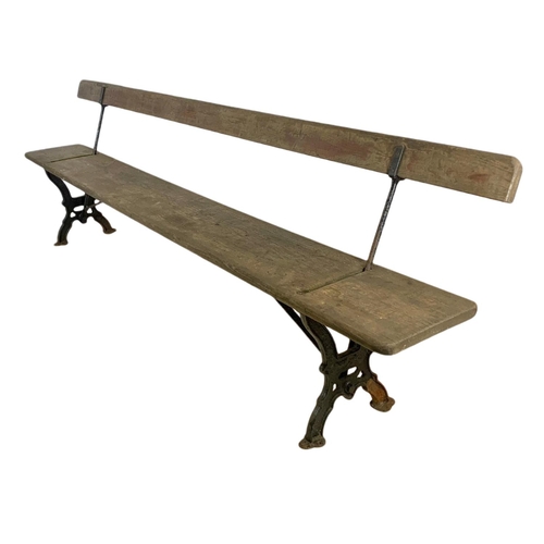 935 - Late 19th century J.P. Corry cast iron reversible railway bench. 273cm