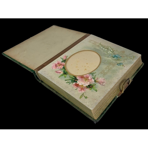 1 - A Victorian brass bound photo album book. 22 x 6 x 27.5cm.