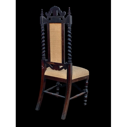 1003 - A Victorian rosewood barley twist side chair. Circa 1870