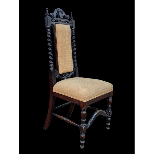 1003 - A Victorian rosewood barley twist side chair. Circa 1870