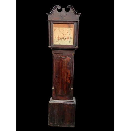 1009 - A Victorian long case clock with weights. 212cm