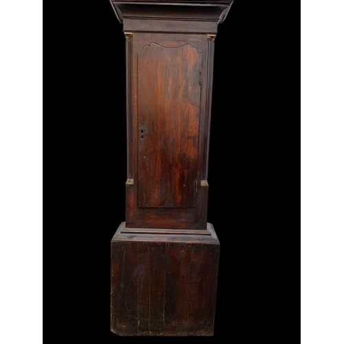 1009 - A Victorian long case clock with weights. 212cm