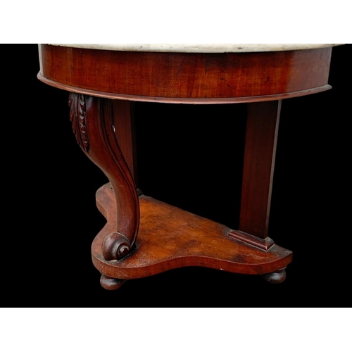 1013 - A Victorian mahogany marble top washstand. Circa 1870. 91.5 x 46 x 97.5cm.