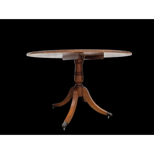 1041 - Mahogany inlaid turnover dining table. 121.5x78.5cm