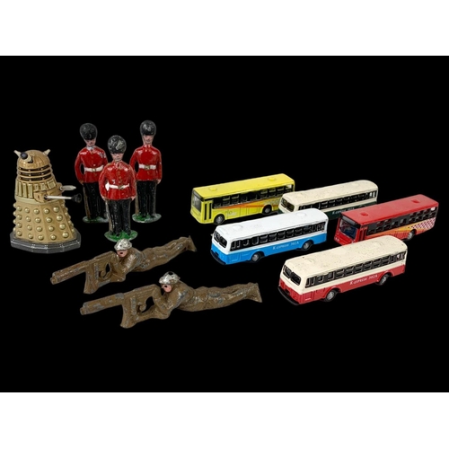 135 - Collection of models. Including led Britain’s figures, model buses and 2 led WW1 German soldier mode... 