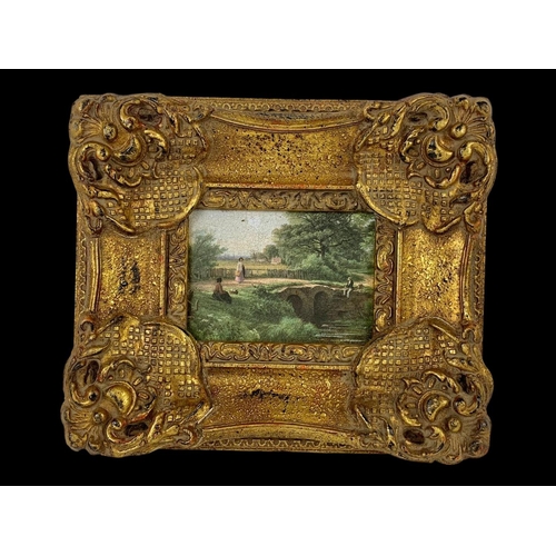 150 - An ornate gilt framed oleograph. 35.5 x 7 x 30.5cm.