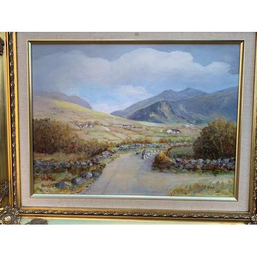 179 - 3 oil paintings by E. Rennie. Largest paintings measure 45.5 x 35.5cm. 2 largest frames measures 54 ... 