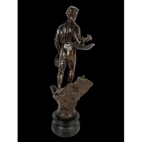 35 - A late 19th century spelter figure. 46.5cm.