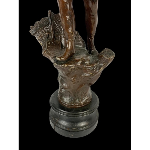 35 - A late 19th century spelter figure. 46.5cm.