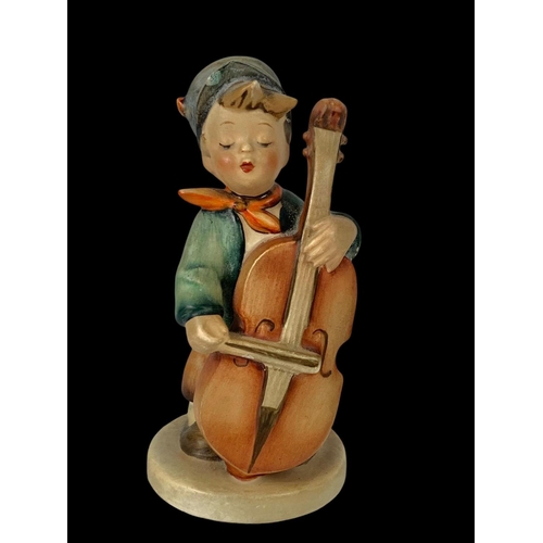 404 - A Victorian Bohemian glass vase 22.5cm, a vintage M. J. Hummel Goebel pottery figure “Sweet Music” 1... 