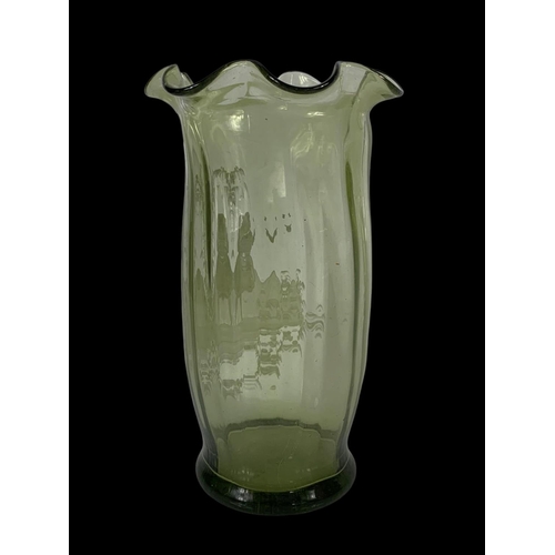 417 - A Victorian Mary Gregory glass vase. 23.5cm.