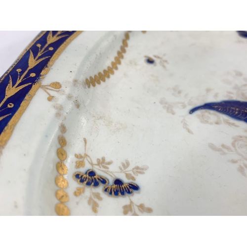 434 - An 18th century Caughley “Salopian” blue and white porcelain platter. Circa 1780. 23.5 x 17cm.