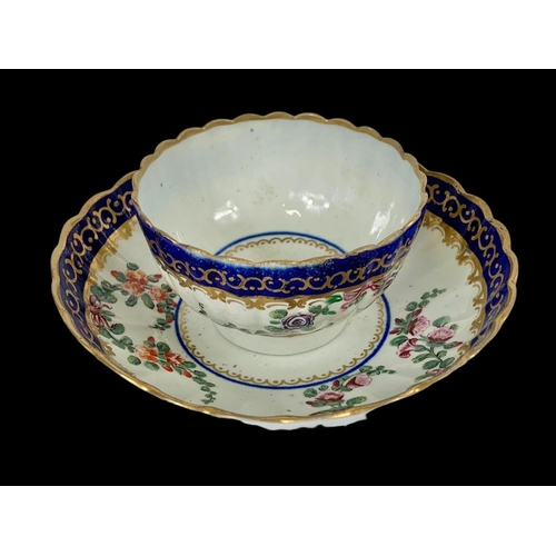 438 - A late 18th century Crown Derby porcelain cup and saucer. Circa 1790-1800.