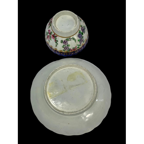 438 - A late 18th century Crown Derby porcelain cup and saucer. Circa 1790-1800.