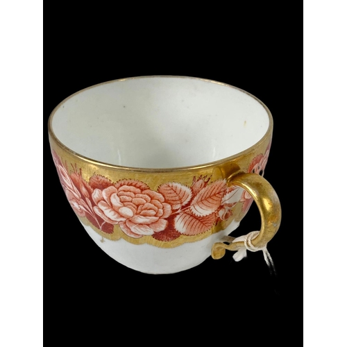 442 - An early 19th century Spode “Pluck & Dust” Rose pattern cup and saucer. Circa 1805.