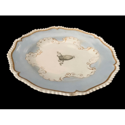 452 - 2 19th century Worcester Barr Flight & Barr porcelain plates. Rare mark stamped Royal Porcelain Work... 