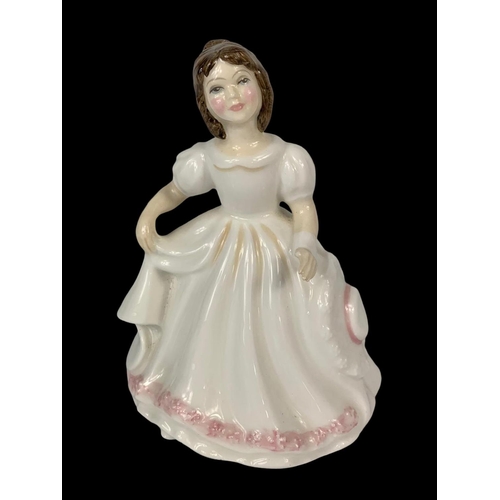 485 - 3 Royal Doulton figurines. Rosie 16 x 22cm. Deborah 17 x 21cm and Amanda 10 x 13cm.