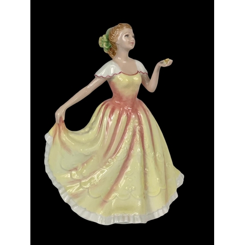 485 - 3 Royal Doulton figurines. Rosie 16 x 22cm. Deborah 17 x 21cm and Amanda 10 x 13cm.