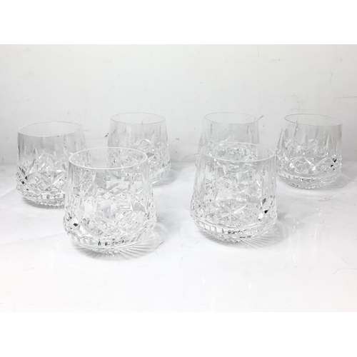 494 - A set of 6 Waterford crystal Lismore 9oz Roly Poly whisky tumblers.