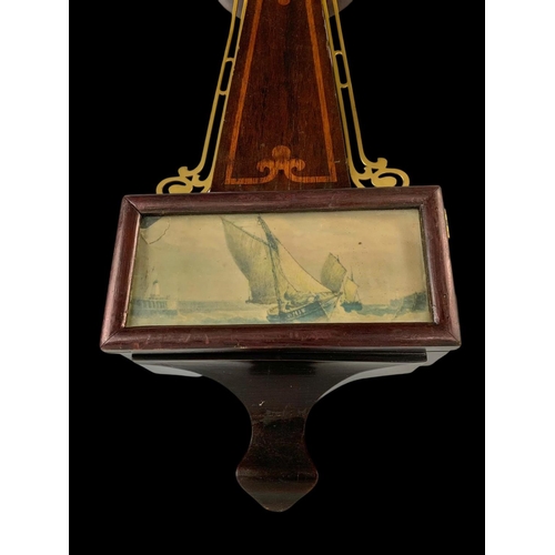 5 - A 19th century American wall (Banjo) clock by Sessions. 58cm