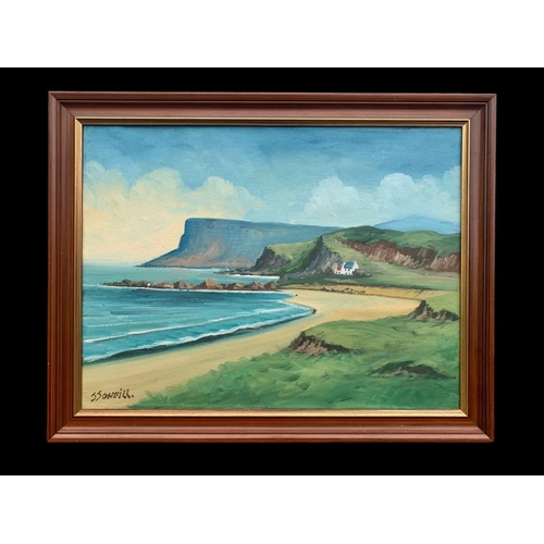 52 - An oil painting by J. J. O’Neill. Painting measures 61 x 46cm. Frame measures 69 x 54cm.