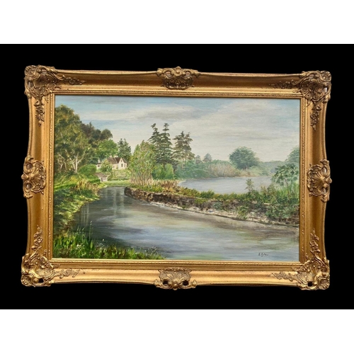 53 - An oil painting by M. Pyper. Painting measures 76 x 51cm. Frame measures 90 x 64.5cm.