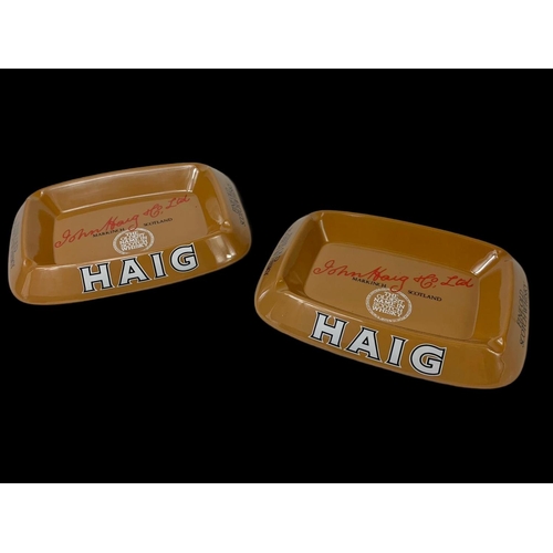 537 - 2 Haig Fine Old Scotch Whisky ashtrays. Willis Publicity. Largest measures 23 x 18cm