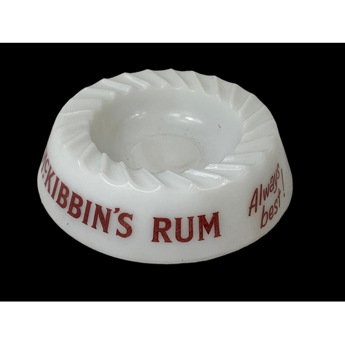 538 - A vintage McKibbin’s Rum glass ashtray.