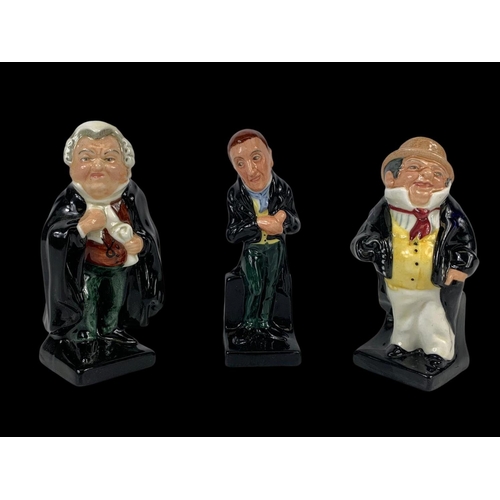 541 - 3 Royal Doulton pottery figures. Captain Cuttle, Buzfuz, Uriah Heep. 10.5cm.