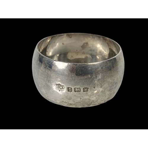 651 - A silver Bon Bon dish and napkin ring. Birmingham. 14 x 9cm.