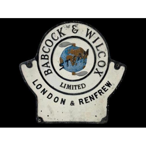 77 - A vintage cast iron Babcock & Wilcox Limited advertising sign. 46 x 44.5cm