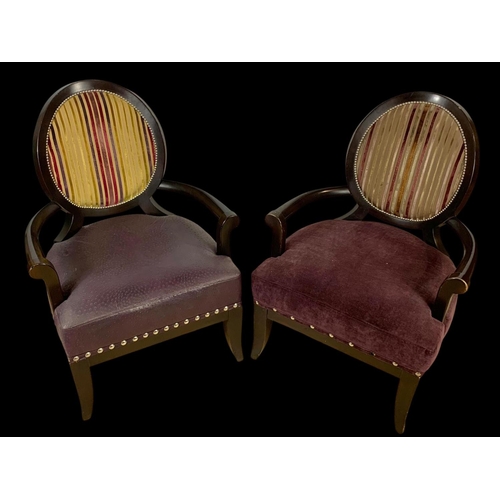 787 - A pair of large French style armchairs. 70 x 66 x 101cm.