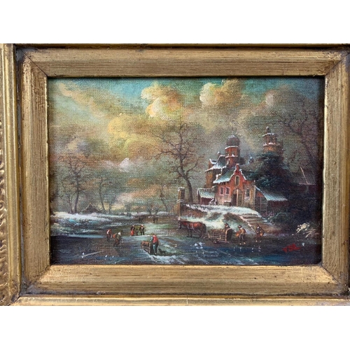 79 - An early 20th century oil painting in an ornate gilt frame. Signed YSL. 41.5 x 36.5cm including fram... 