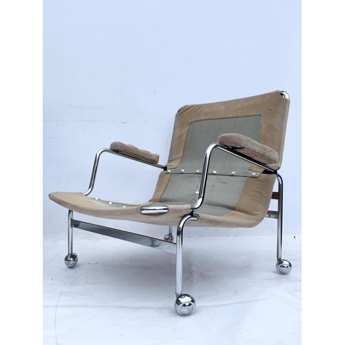 811 - A pair of Swedish “Karin” lounge chairs designed by Bruno Mathsson for DUX. 1970’s mid century Swede... 